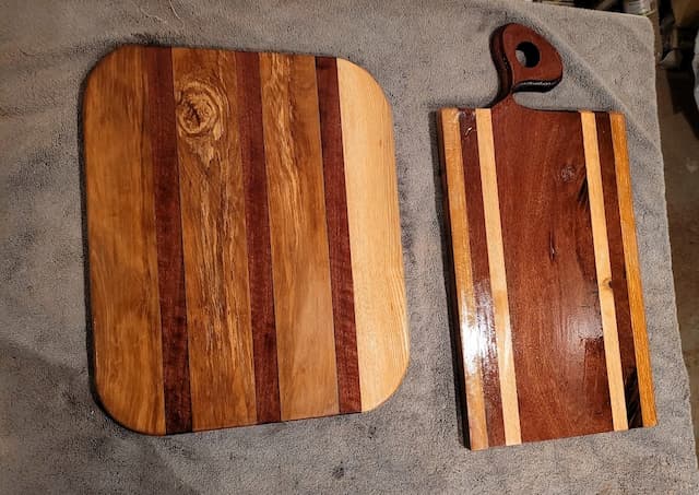 Hardwood charcuterie and cutting boards
